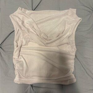 EUC Cream Ruched Sleeveless Tank Top Size S
